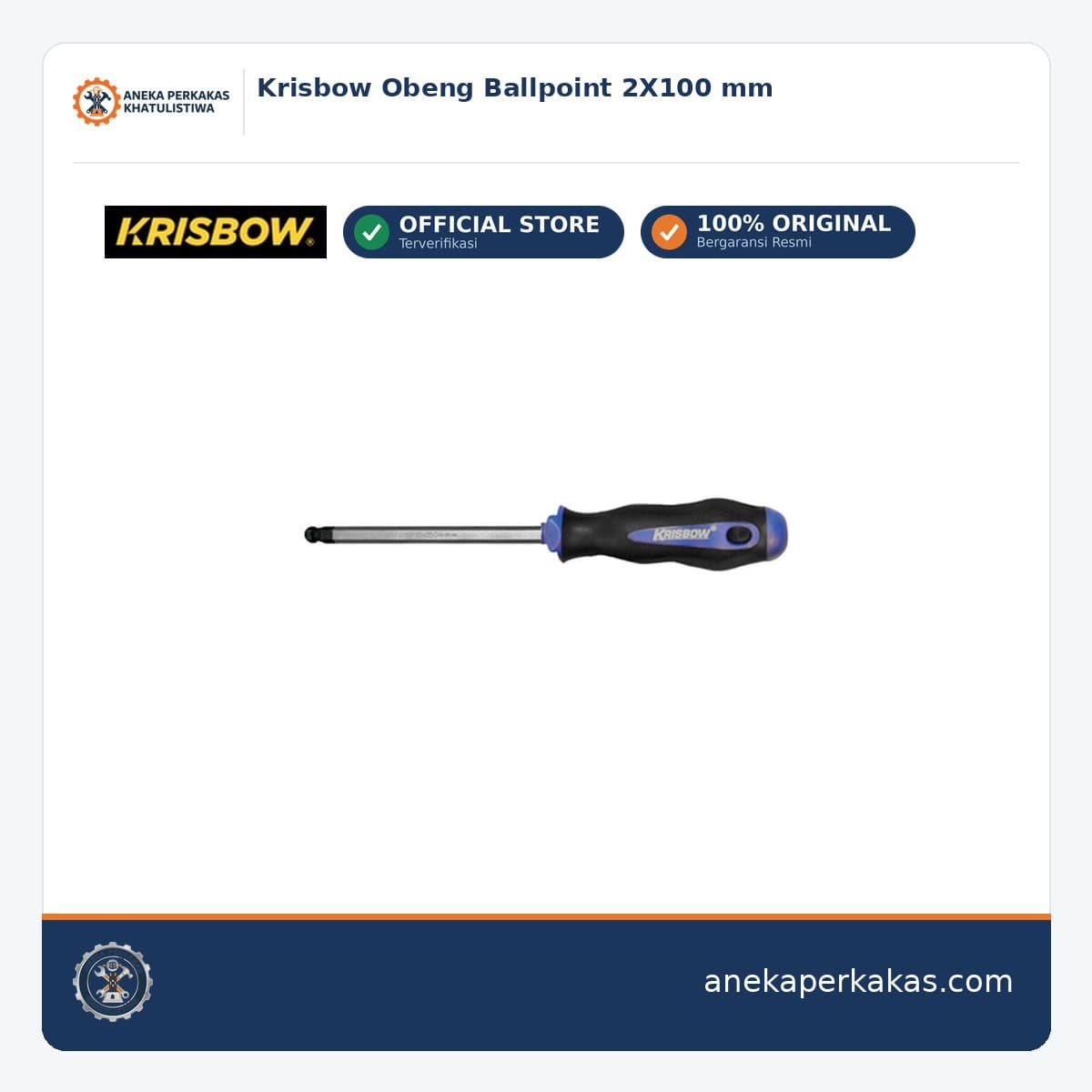 Krisbow Obeng Ballpoint 2X100 mm