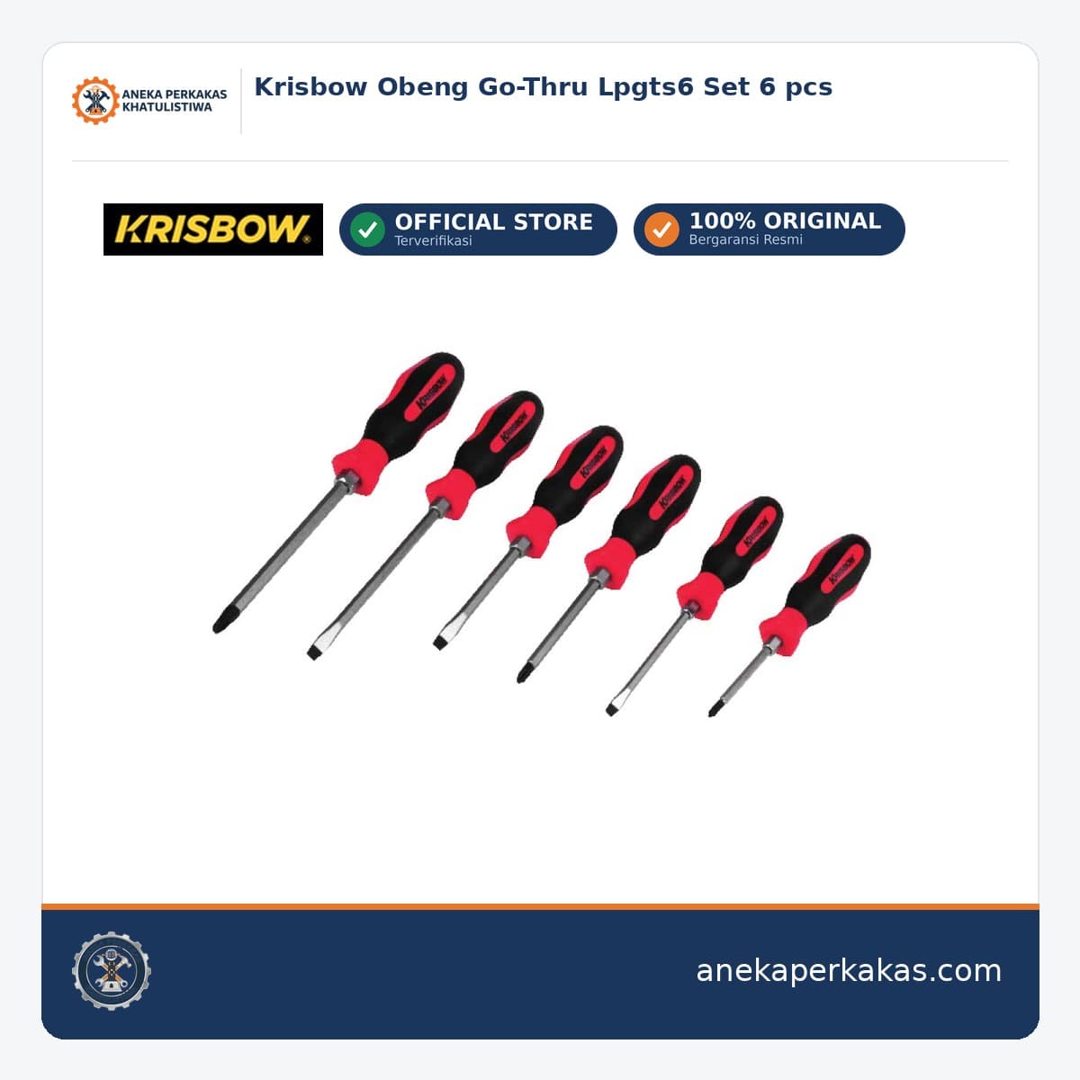Krisbow Obeng Go-Thru Lpgts6 Set 6 pcs