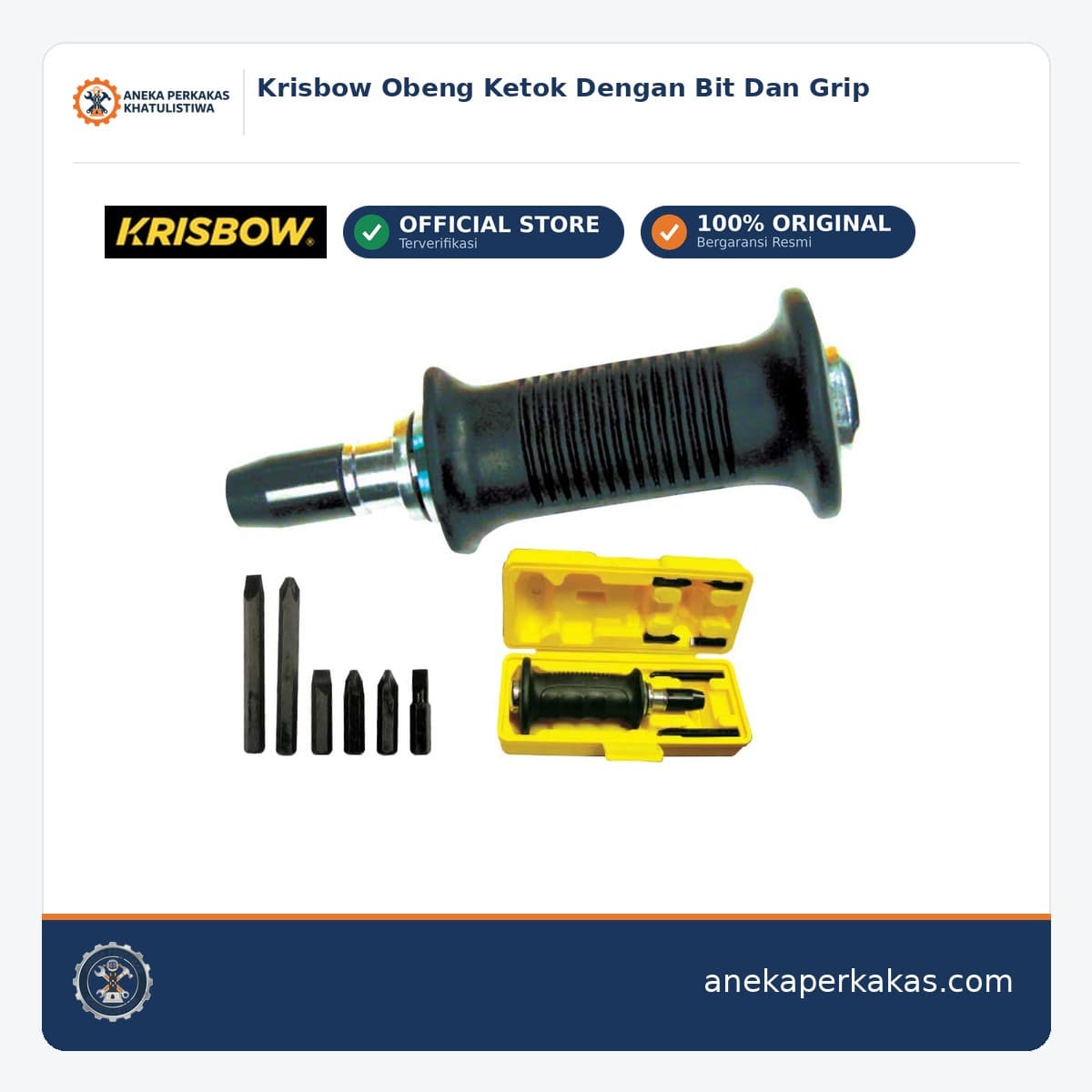 Krisbow Obeng Ketok Dengan Bit Dan Grip