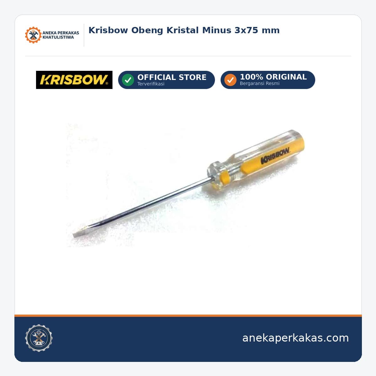 Krisbow Obeng Kristal Minus 3x75 mm