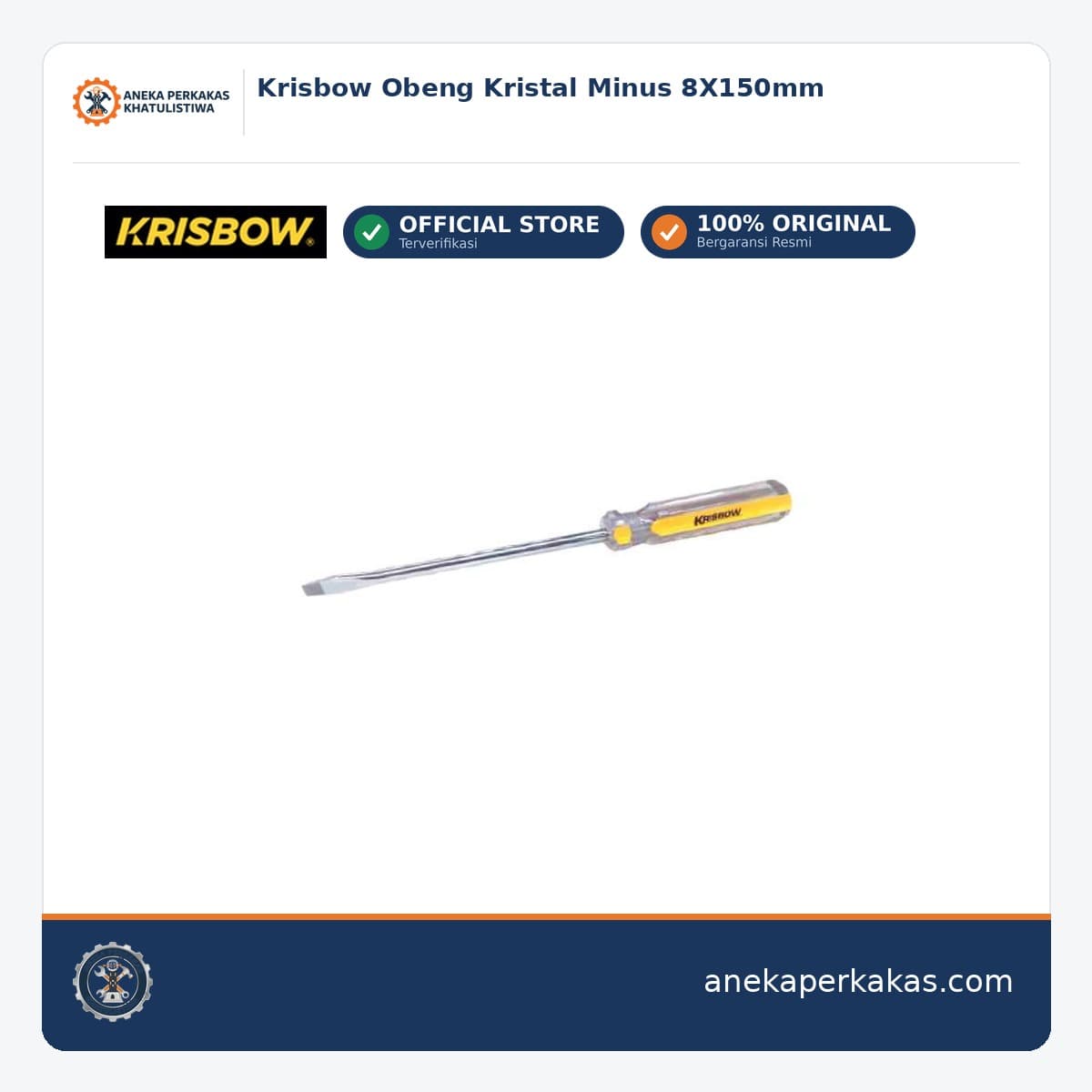 Krisbow Obeng Kristal Minus 8X150mm