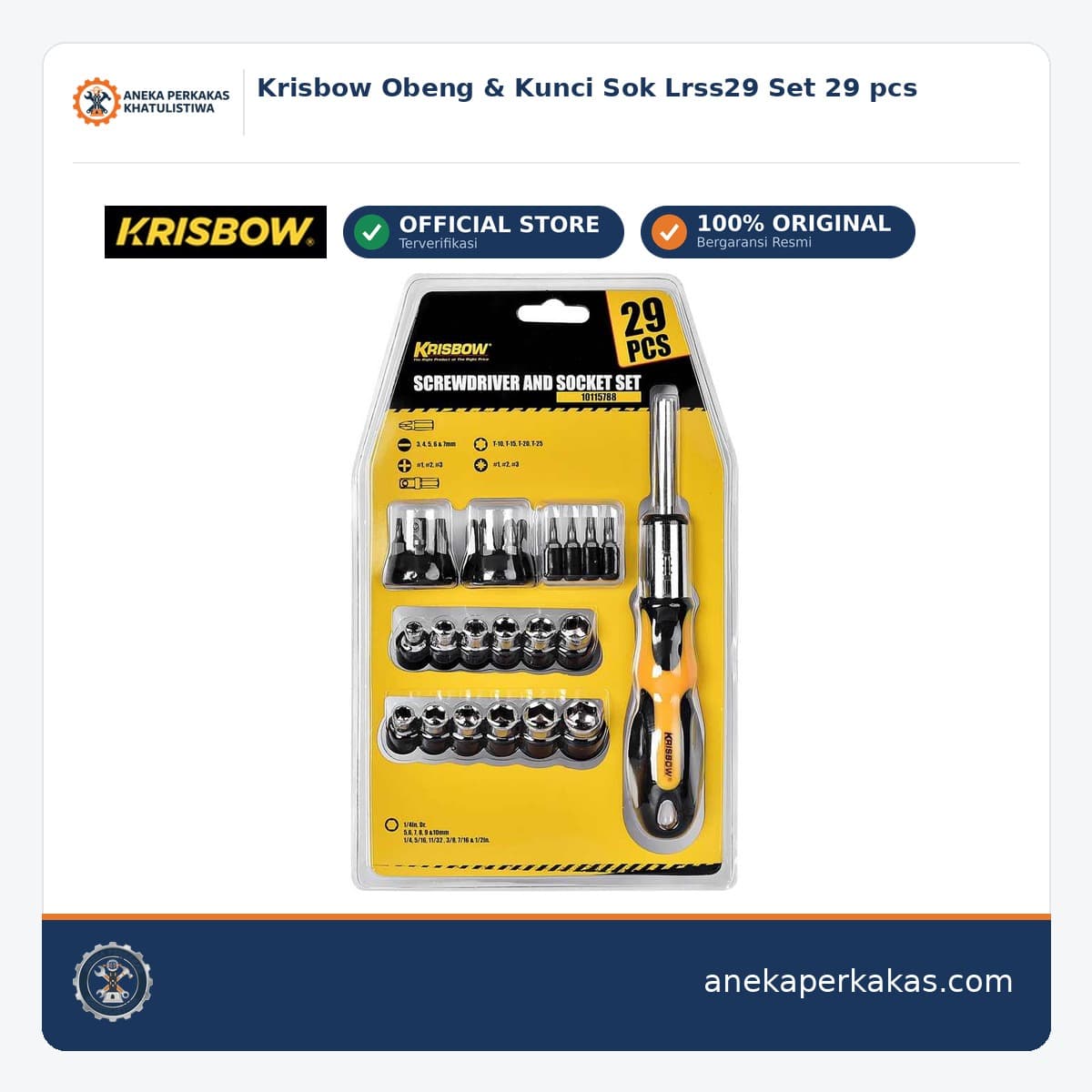 Krisbow Obeng & Kunci Sok Lrss29 Set 29 pcs