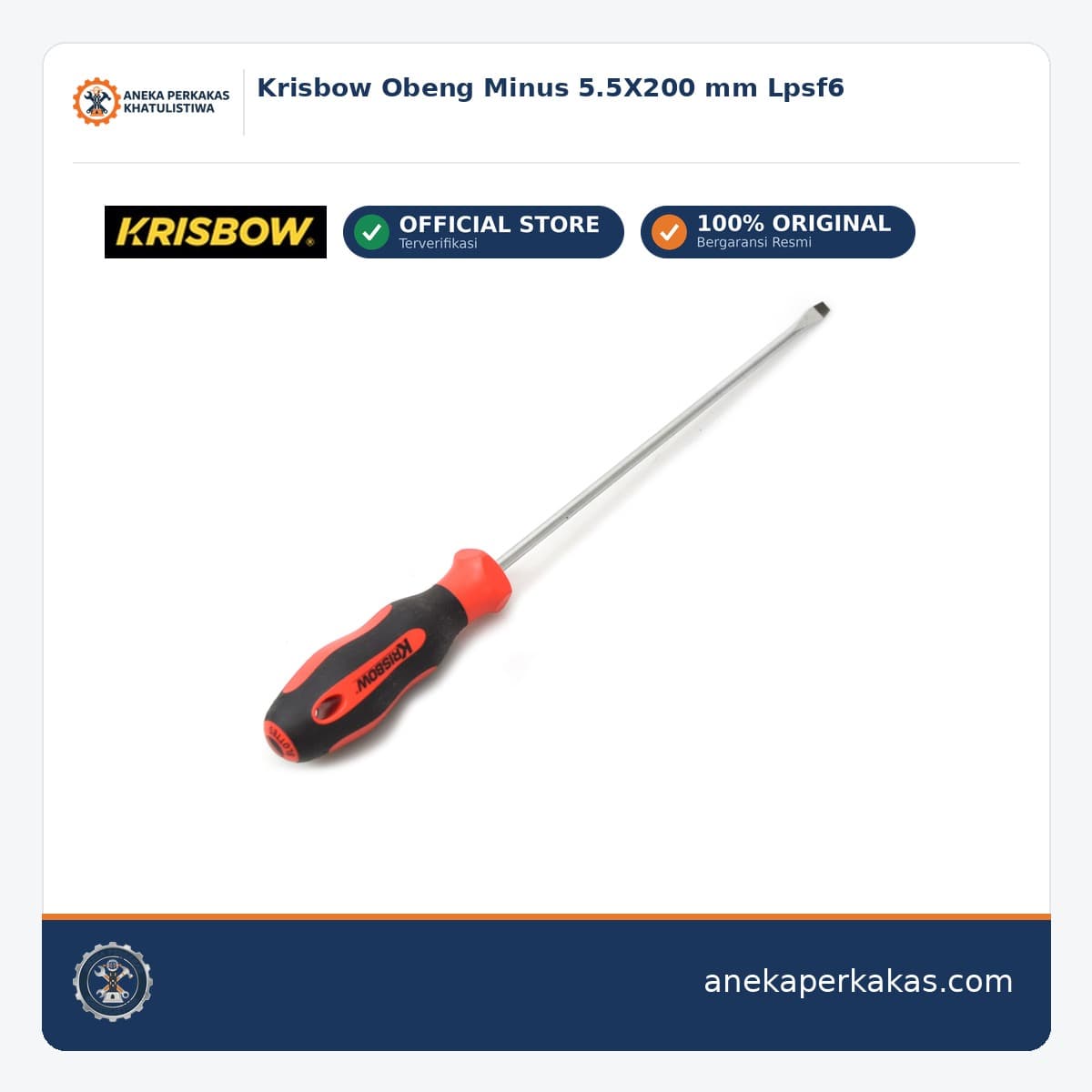 Krisbow Obeng Minus 5.5X200 mm Lpsf6