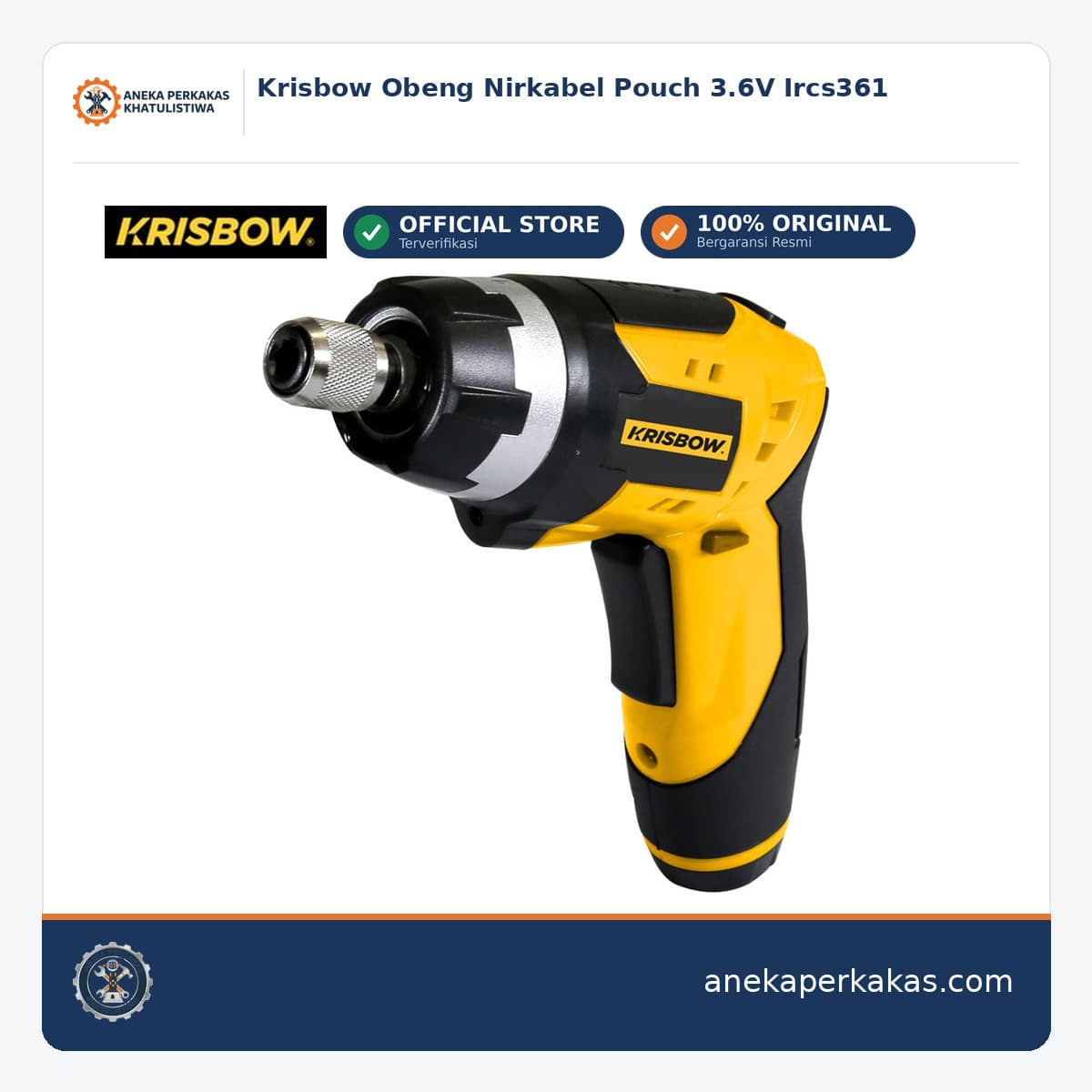 Krisbow Obeng Nirkabel Pouch 3.6V Ircs361