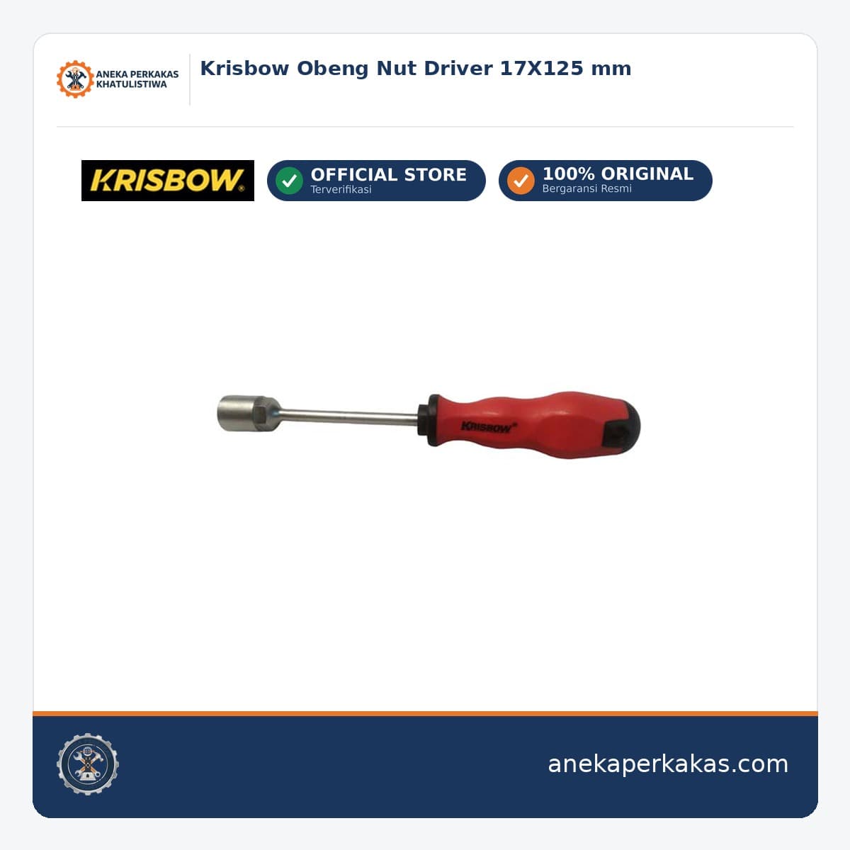 Krisbow Obeng Nut Driver 17X125 mm