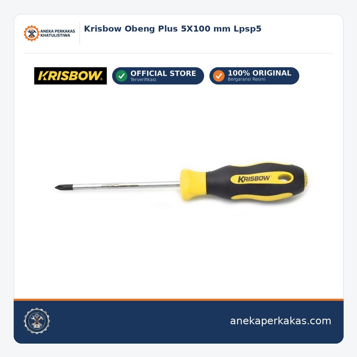 Krisbow Obeng Plus 5X100 mm Lpsp5