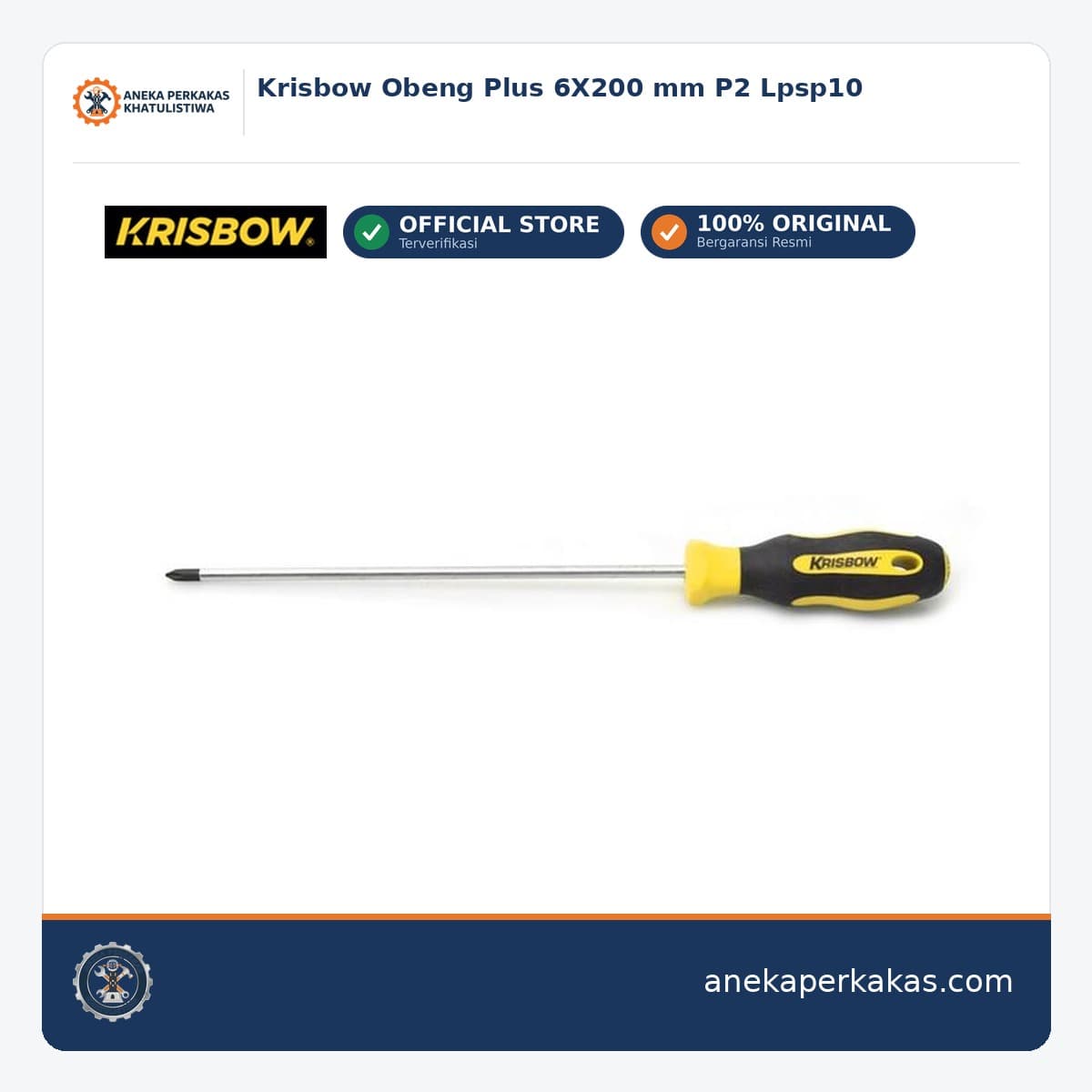 Krisbow Obeng Plus 6X200 mm P2 Lpsp10