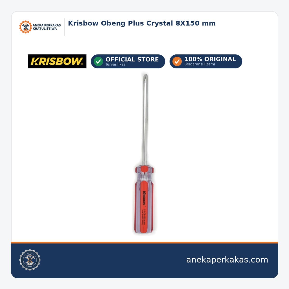 Krisbow Obeng Plus Crystal 8X150 mm
