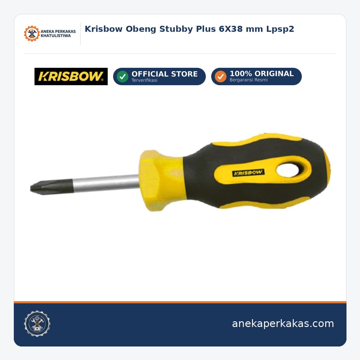 Krisbow Obeng Stubby Plus 6X38 mm Lpsp2