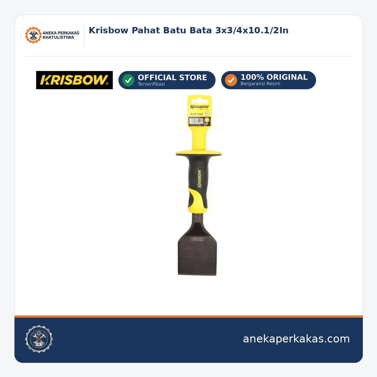 Krisbow Pahat Batu Bata 3x3/4x10.1/2In