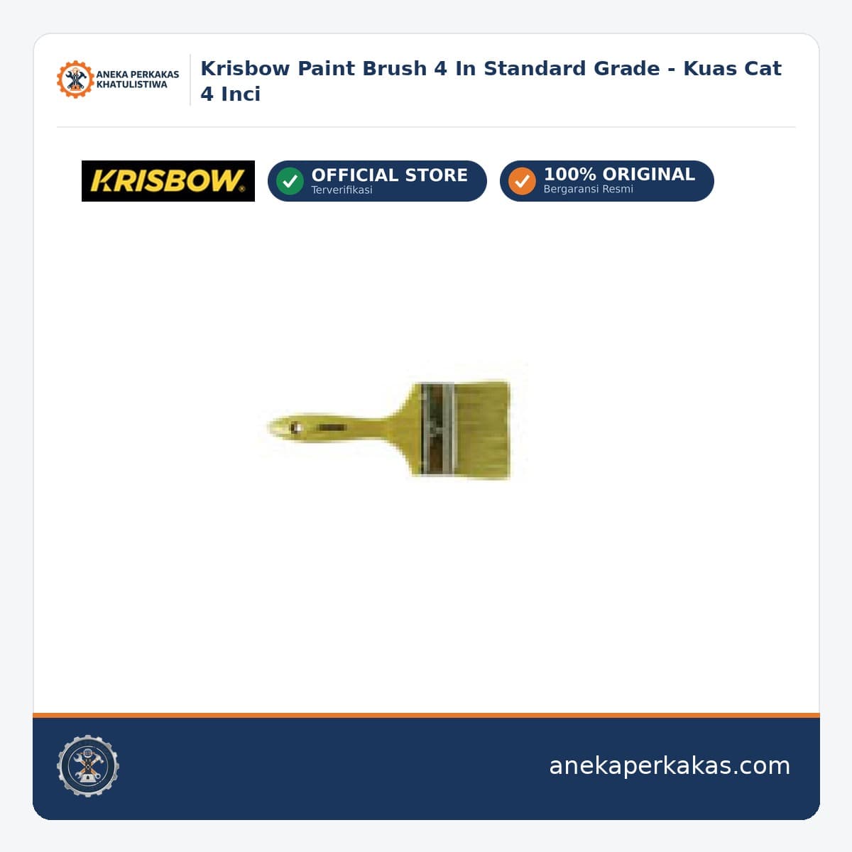 Krisbow Paint Brush 4 In Standard Grade - Kuas Cat 4 Inci