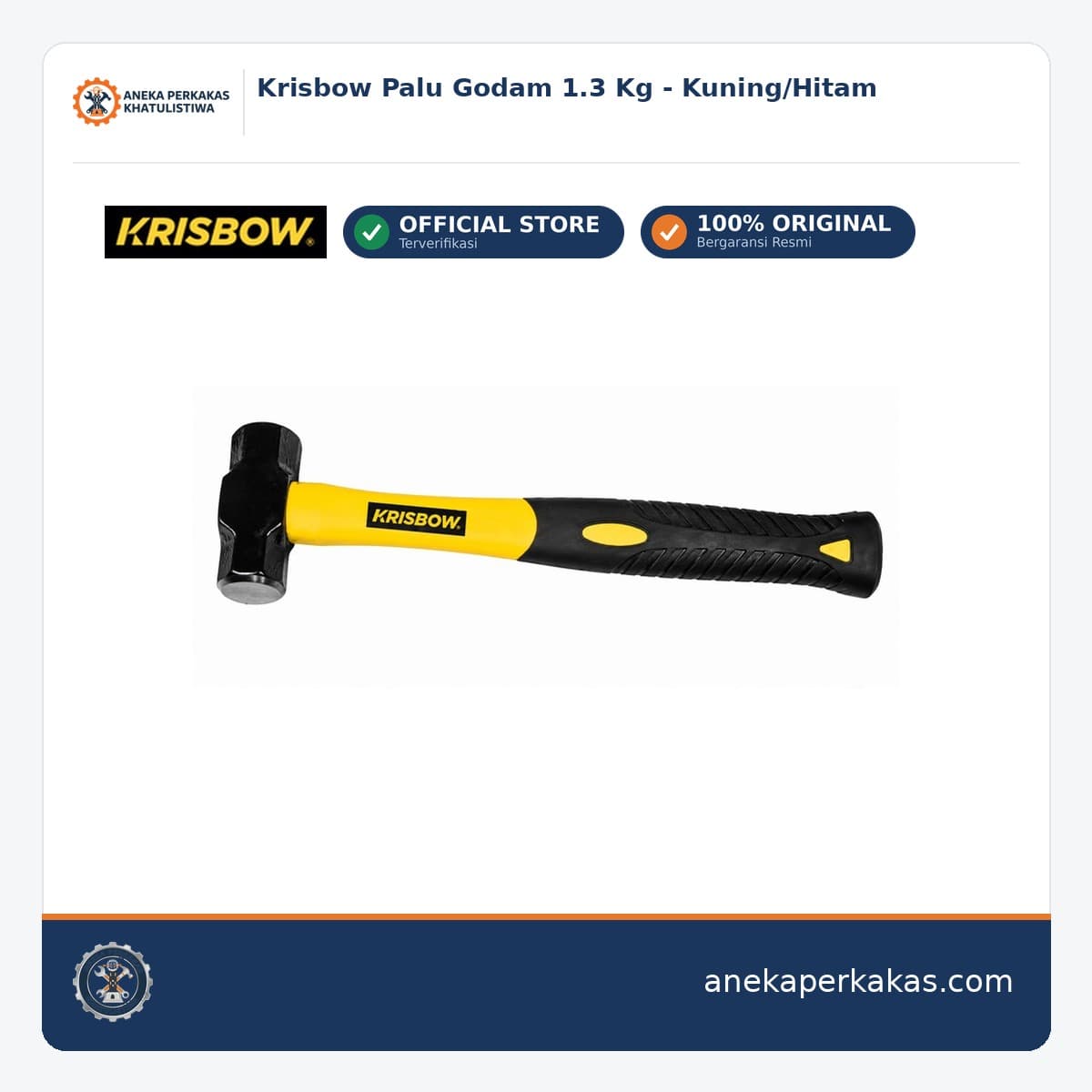 Krisbow Palu Godam 1.3 Kg - Kuning/Hitam