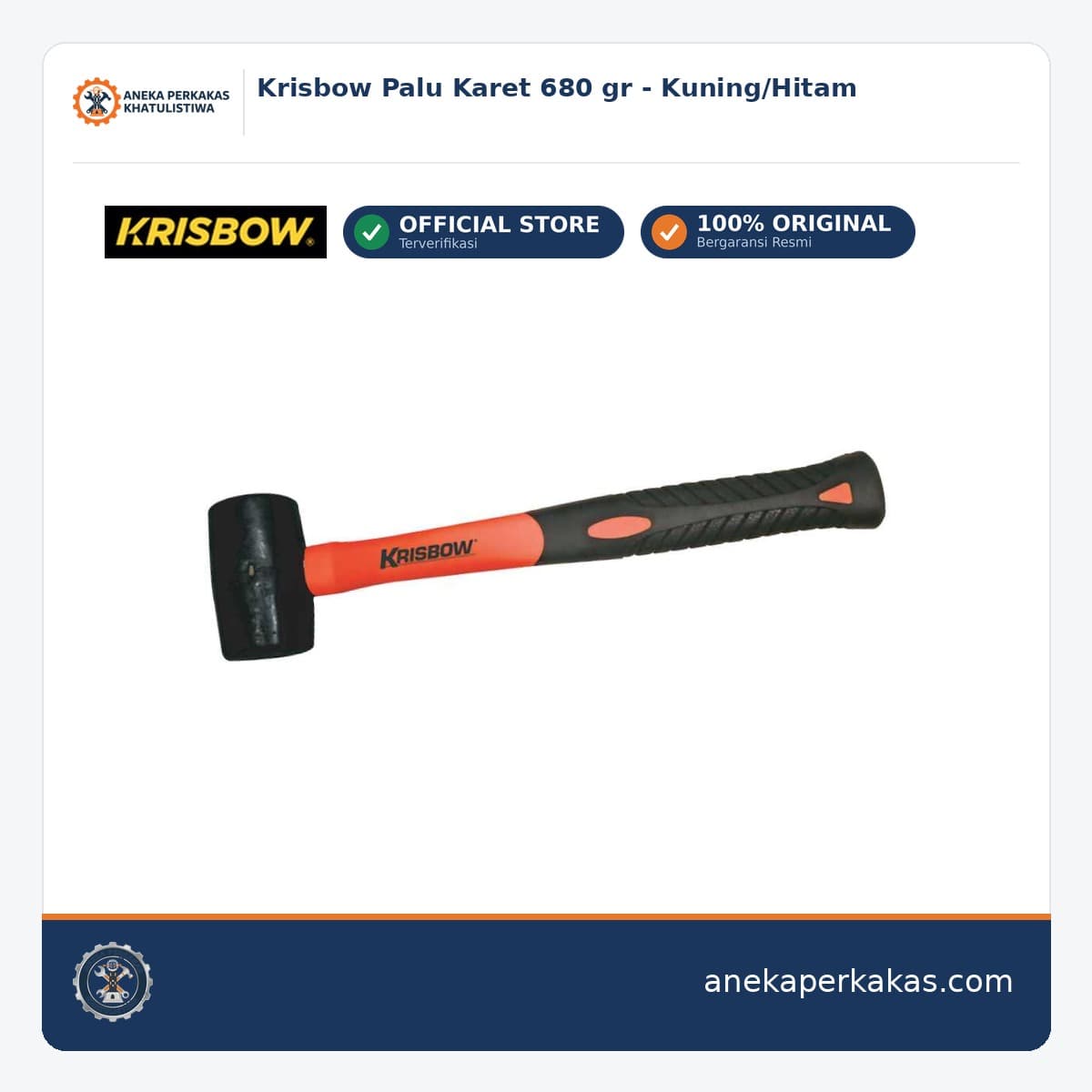 Krisbow Palu Karet 680 gr - Kuning/Hitam
