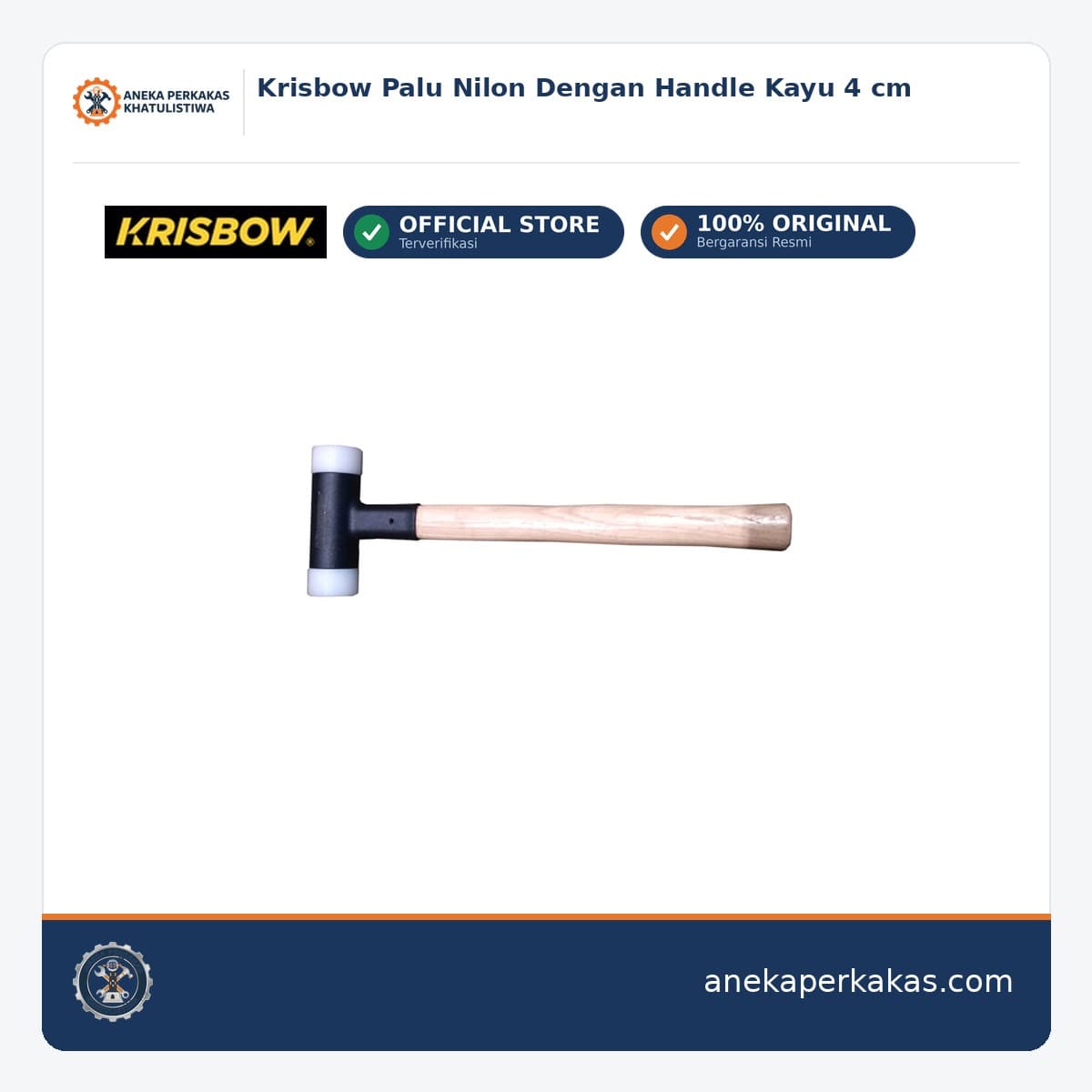 Krisbow Palu Nilon Dengan Handle Kayu 4 cm