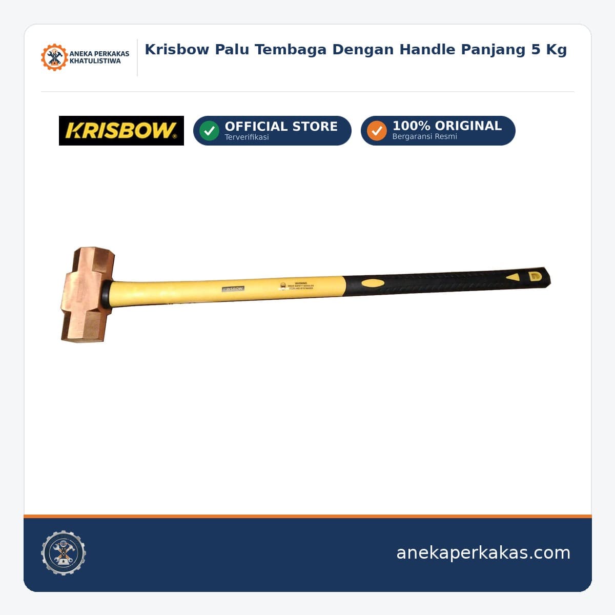 Krisbow Palu Tembaga Dengan Handle Panjang 5 Kg