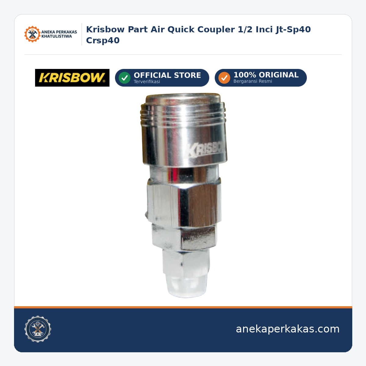Krisbow Part Air Quick Coupler 1/2 Inci Jt-Sp40 Crsp40