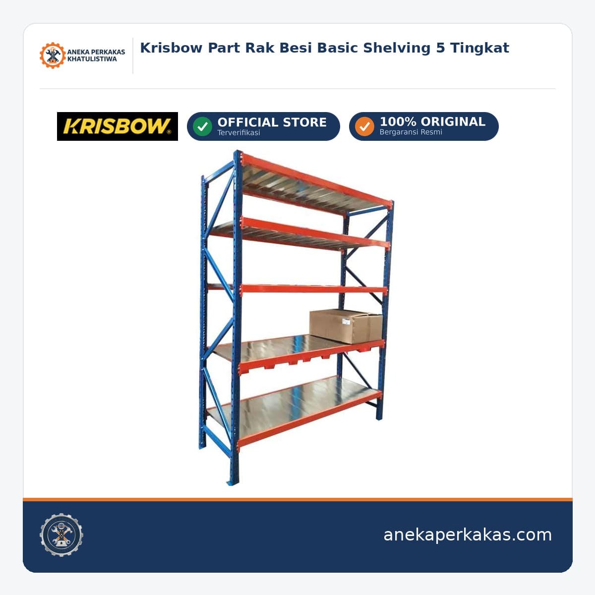 Krisbow Part Rak Besi Basic Shelving 5 Tingkat