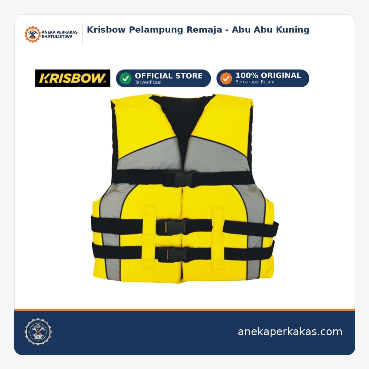Krisbow Pelampung Remaja - Abu Abu Kuning