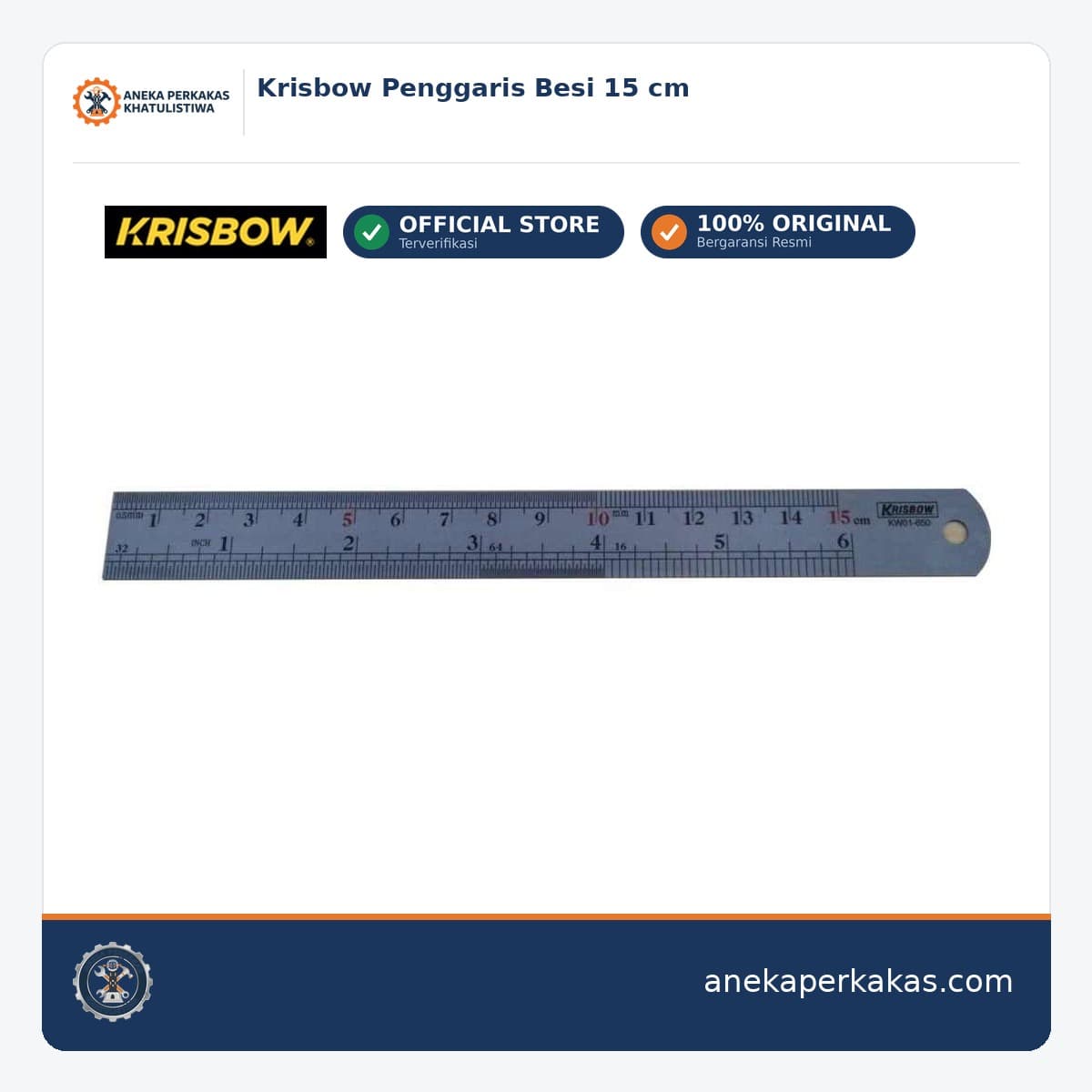 Krisbow Penggaris Besi 15 cm