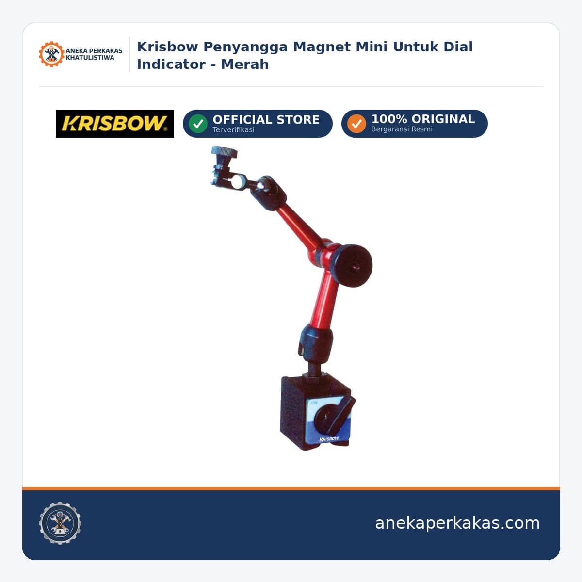 Krisbow Penyangga Magnet Mini Untuk Dial Indicator - Merah