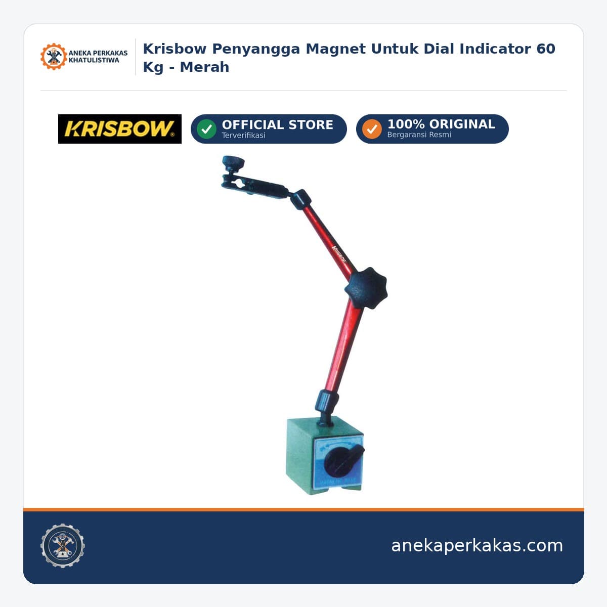 Krisbow Penyangga Magnet Untuk Dial Indicator 60 Kg - Merah