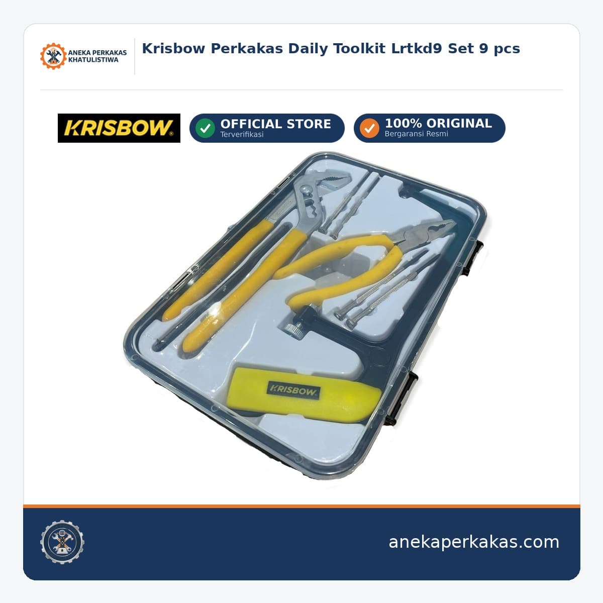Krisbow Perkakas Daily Toolkit Lrtkd9 Set 9 pcs