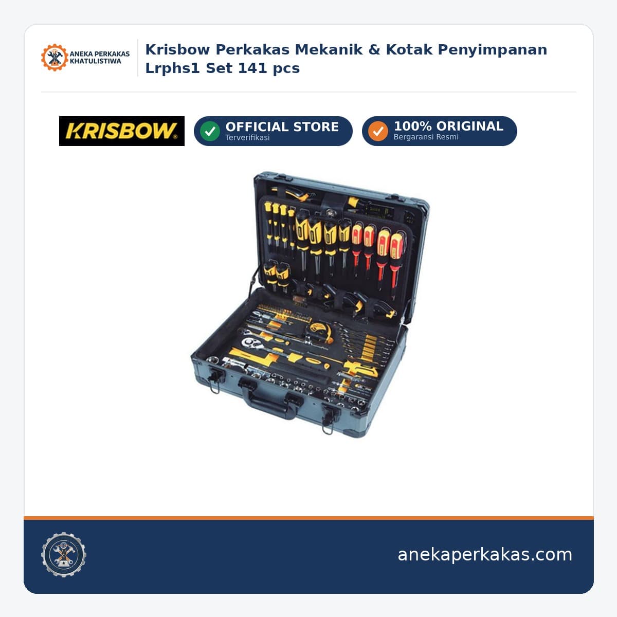 Krisbow Perkakas Mekanik & Kotak Penyimpanan Lrphs1 Set 141 pcs