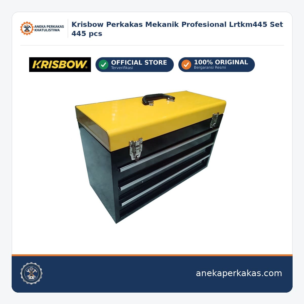 Krisbow Perkakas Mekanik Profesional Lrtkm445 Set 445 pcs