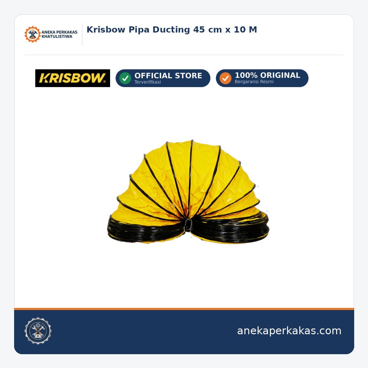 Krisbow Pipa Ducting 45 cm x 10 M