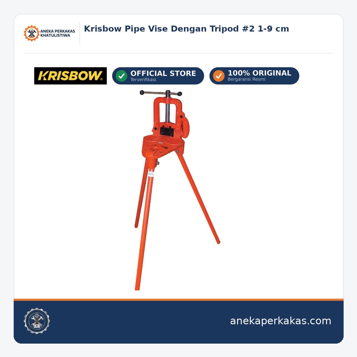 Krisbow Pipe Vise Dengan Tripod #2 1-9 cm
