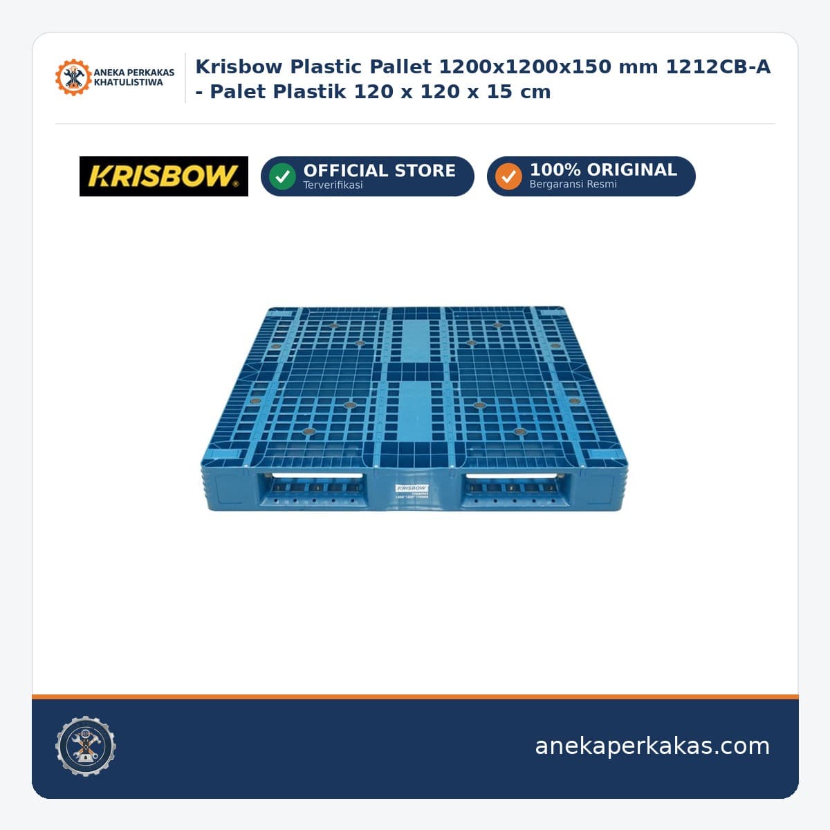 Krisbow Plastic Pallet 1200x1200x150 mm 1212CB-A - Palet Plastik 120 x 120 x 15 cm
