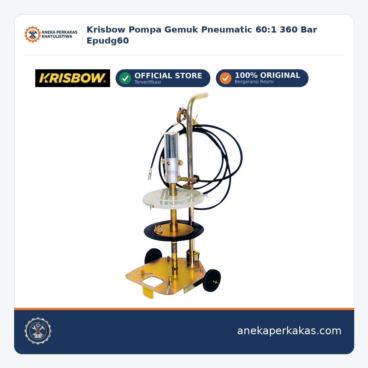 Krisbow Pompa Gemuk Pneumatic 60:1 360 Bar Epudg60