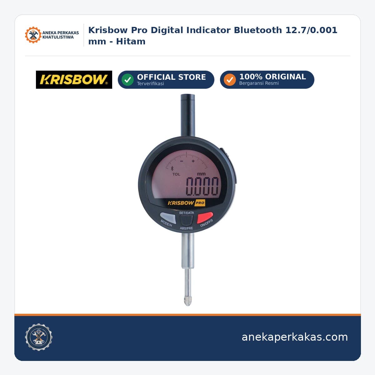 Krisbow Pro Digital Indicator Bluetooth 12.7/0.001 mm - Hitam