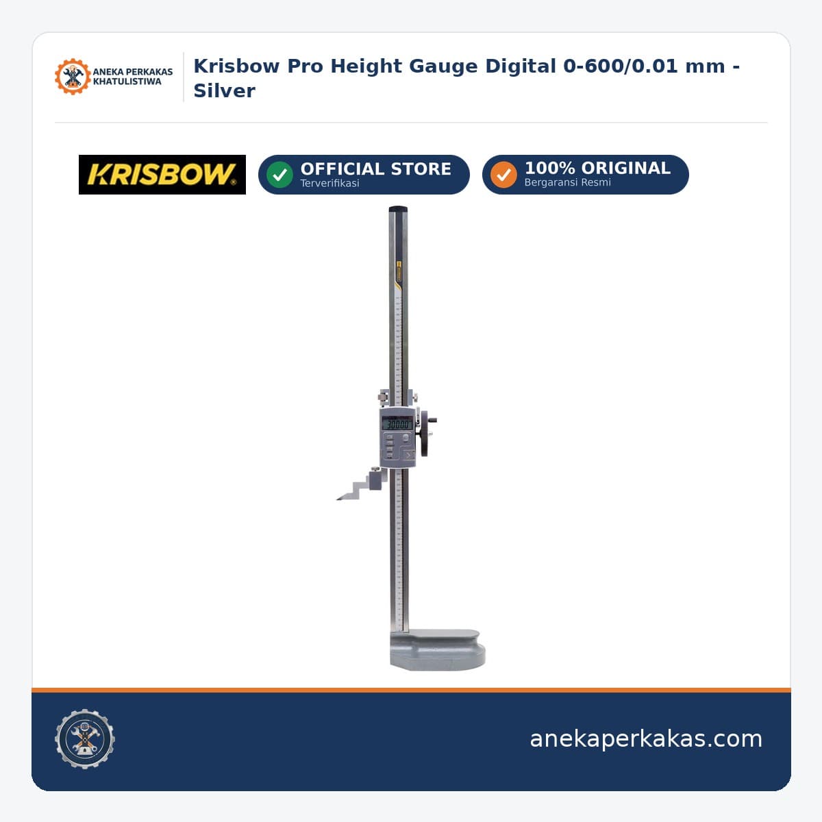 Krisbow Pro Height Gauge Digital 0-600/0.01 mm - Silver
