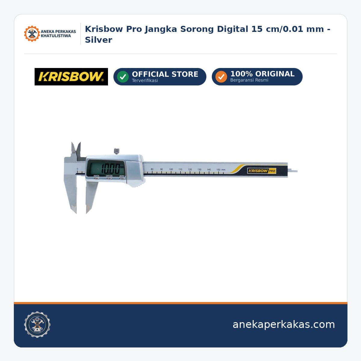 Krisbow Pro Jangka Sorong Digital 15 cm/0.01 mm - Silver