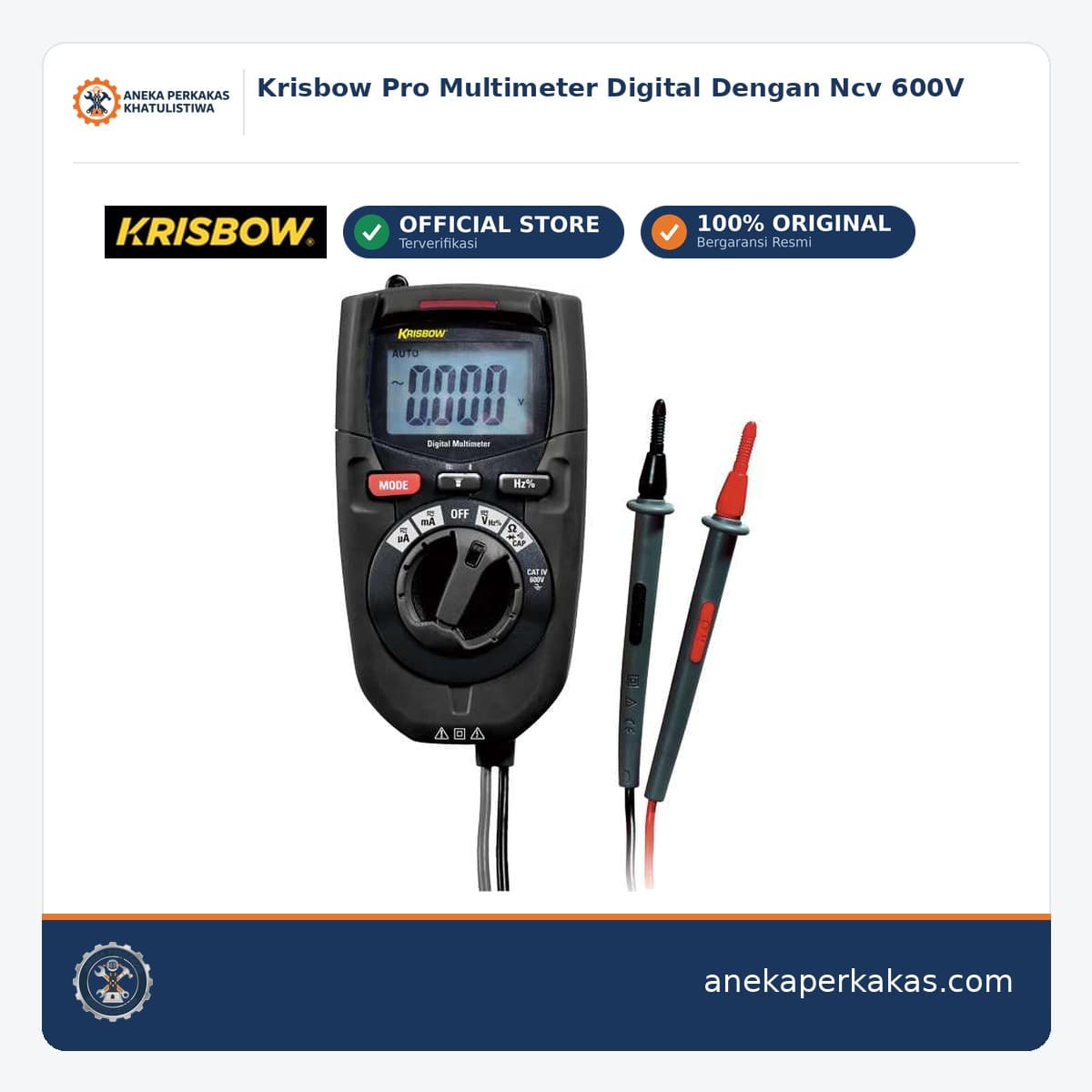 Krisbow Pro Multimeter Digital Dengan Ncv 600V