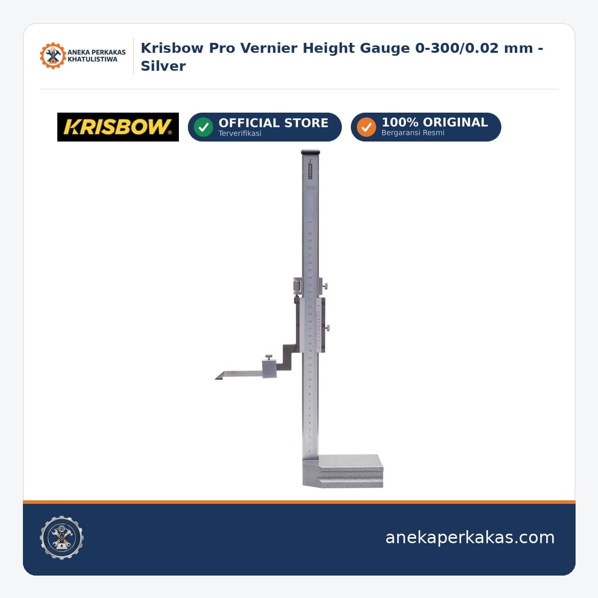 Krisbow Pro Vernier Height Gauge 0-300/0.02 mm - Silver