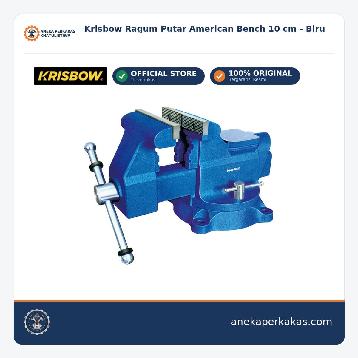 Krisbow Ragum Putar American Bench 10 cm - Biru