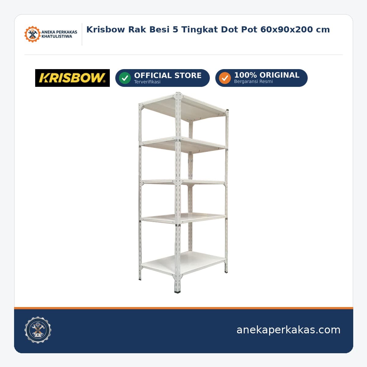 Krisbow Rak Besi 5 Tingkat Dot Pot 60x90x200 cm