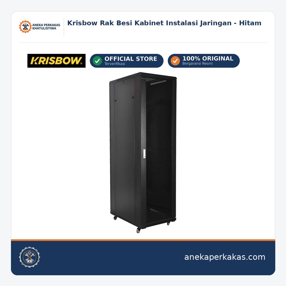 Krisbow Rak Besi Kabinet Instalasi Jaringan - Hitam