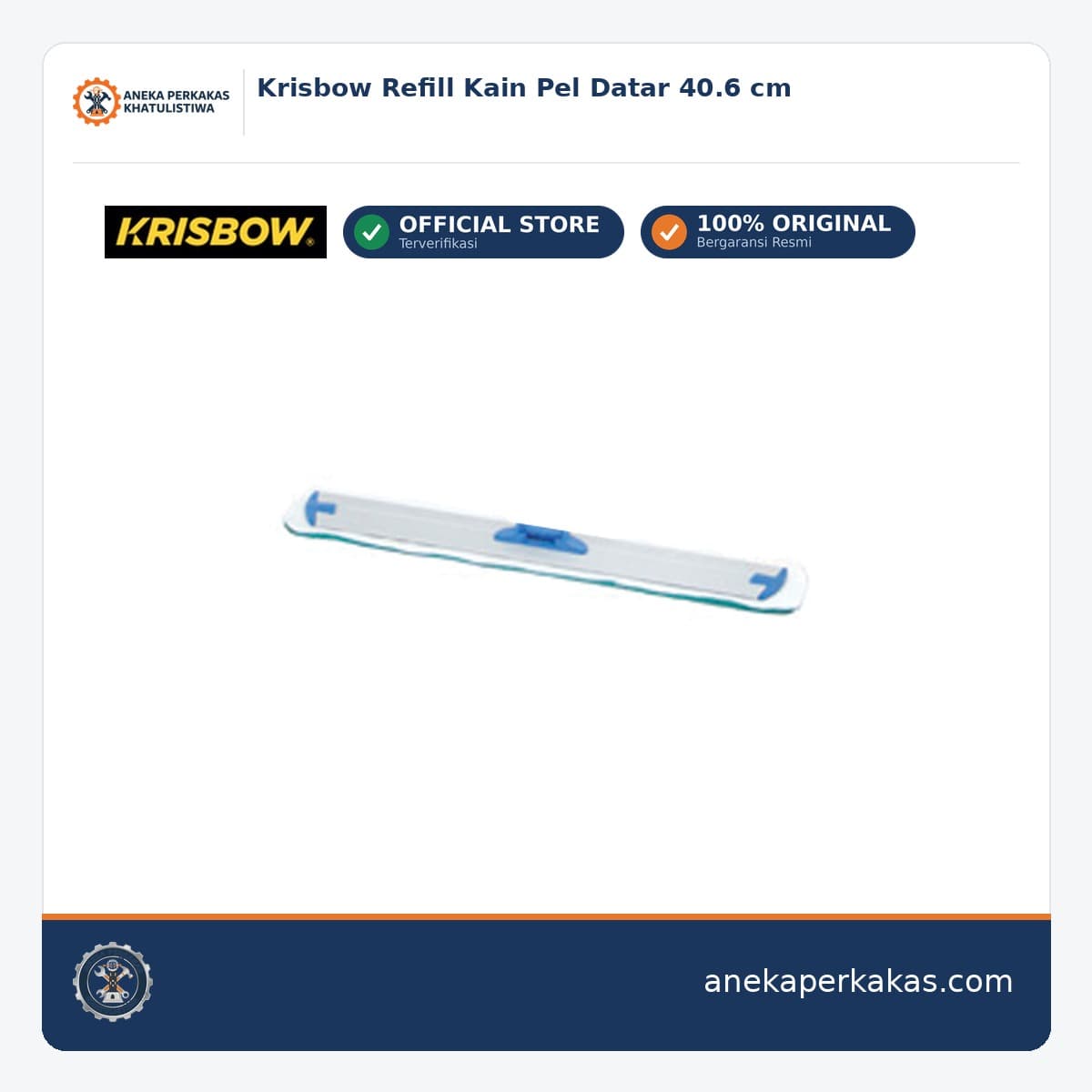 Krisbow Refill Kain Pel Datar 40.6 cm