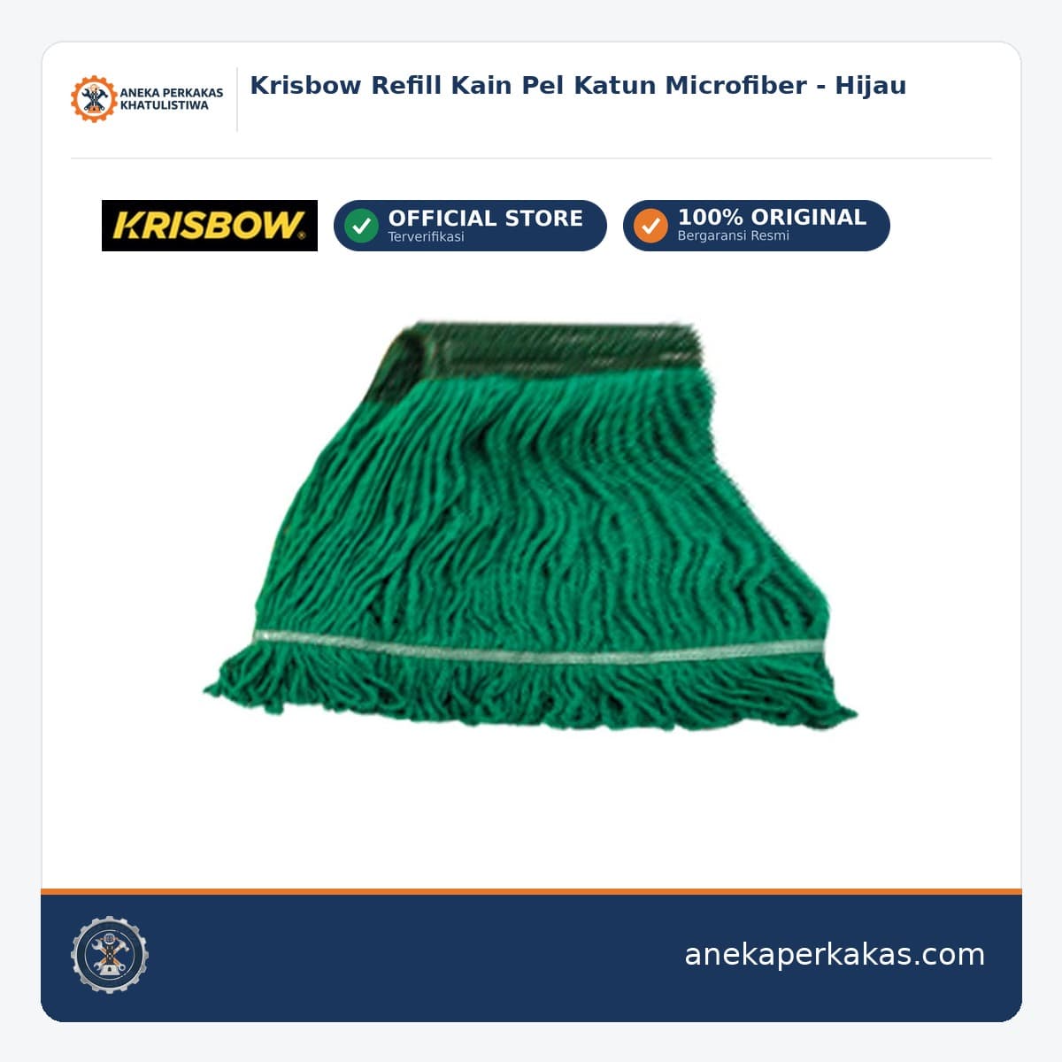 Krisbow Refill Kain Pel Katun Microfiber - Hijau