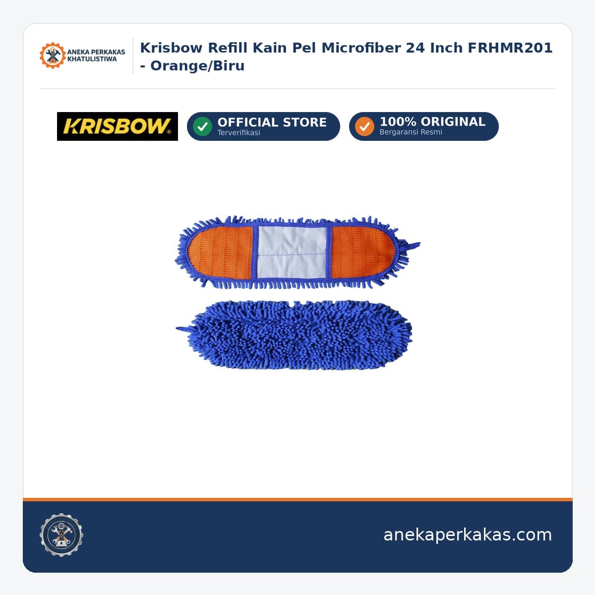 Krisbow Refill Kain Pel Microfiber 24 Inch FRHMR201 - Orange/Biru