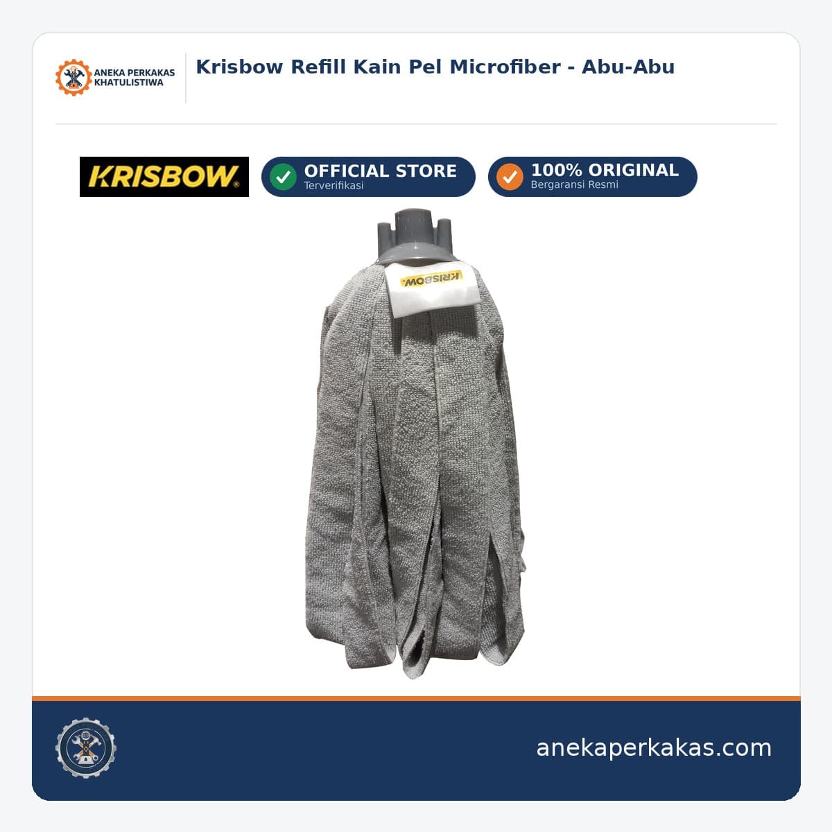 Krisbow Refill Kain Pel Microfiber - Abu-Abu