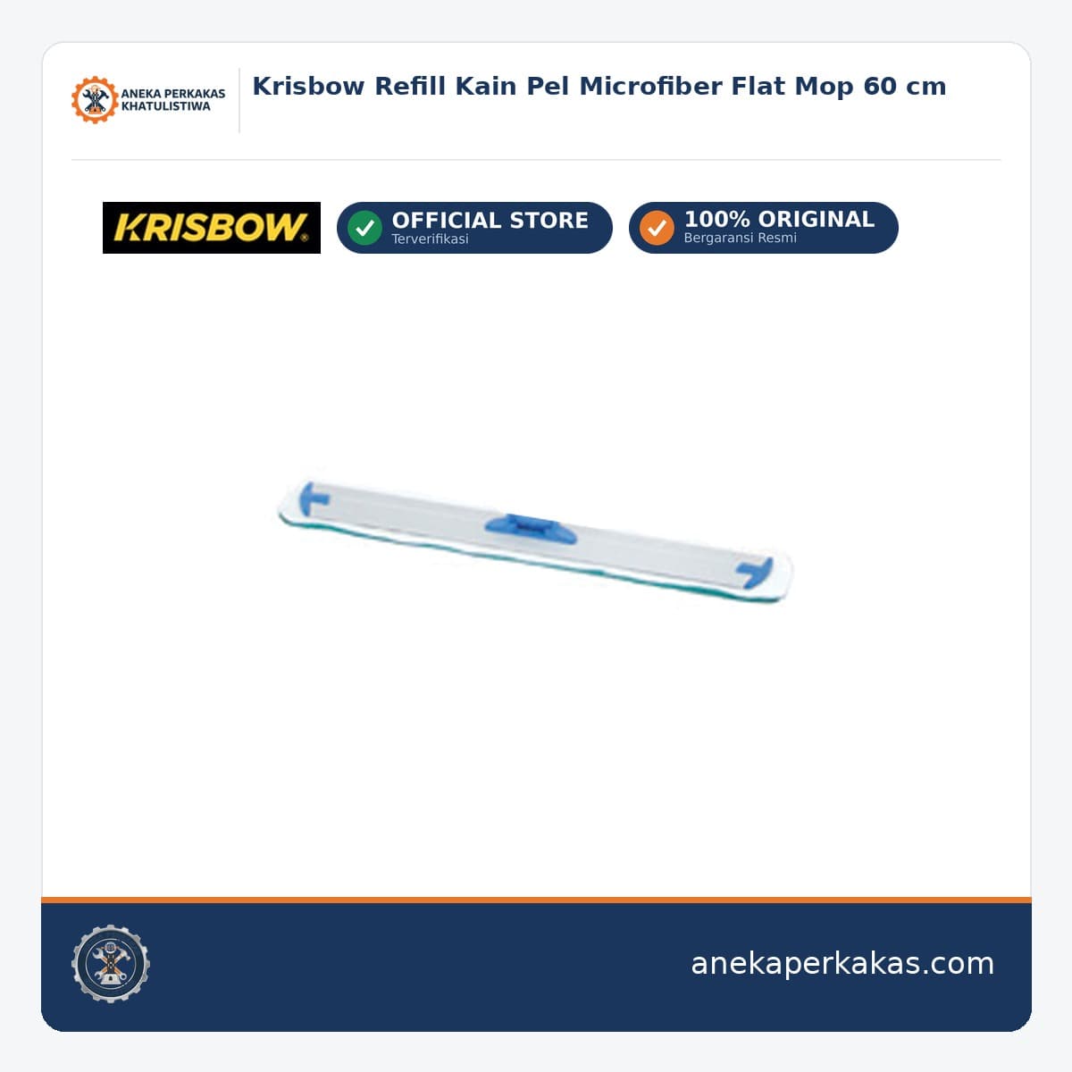 Krisbow Refill Kain Pel Microfiber Flat Mop 60 cm