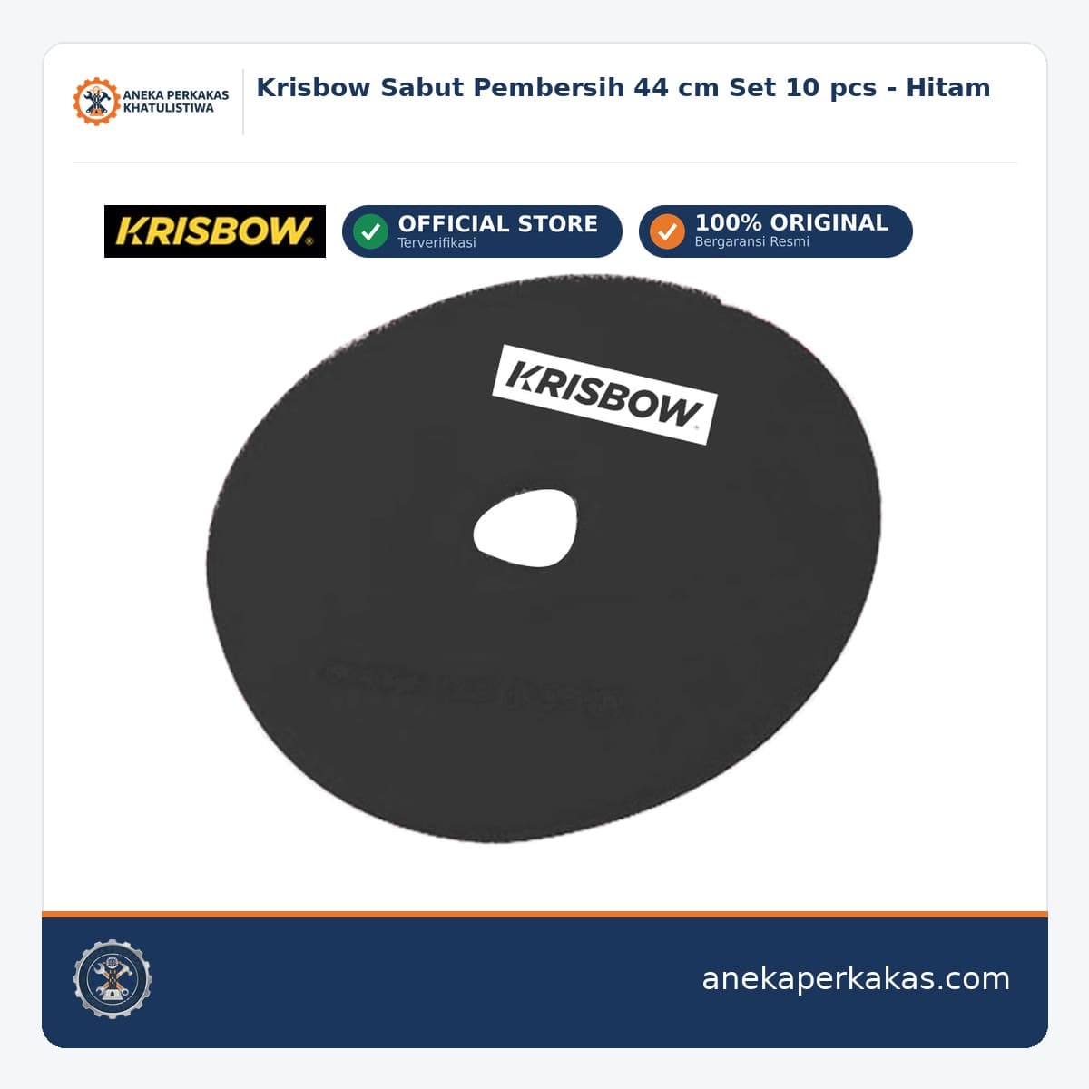 Krisbow Sabut Pembersih 44 cm Set 10 pcs - Hitam