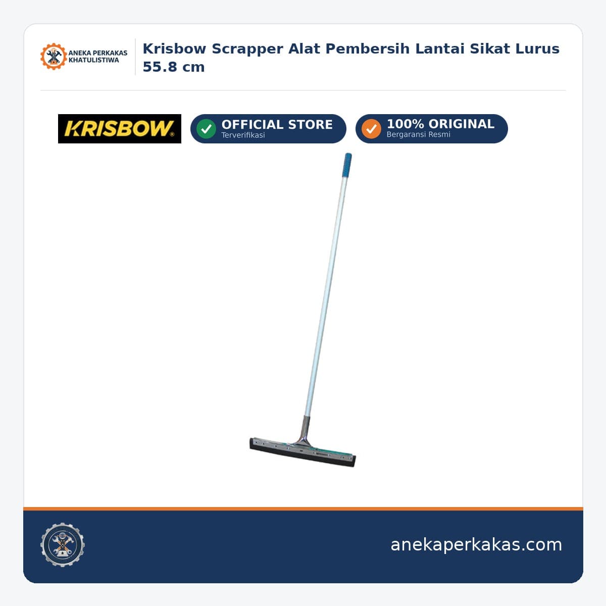 Krisbow Scrapper Alat Pembersih Lantai Sikat Lurus 55.8 cm
