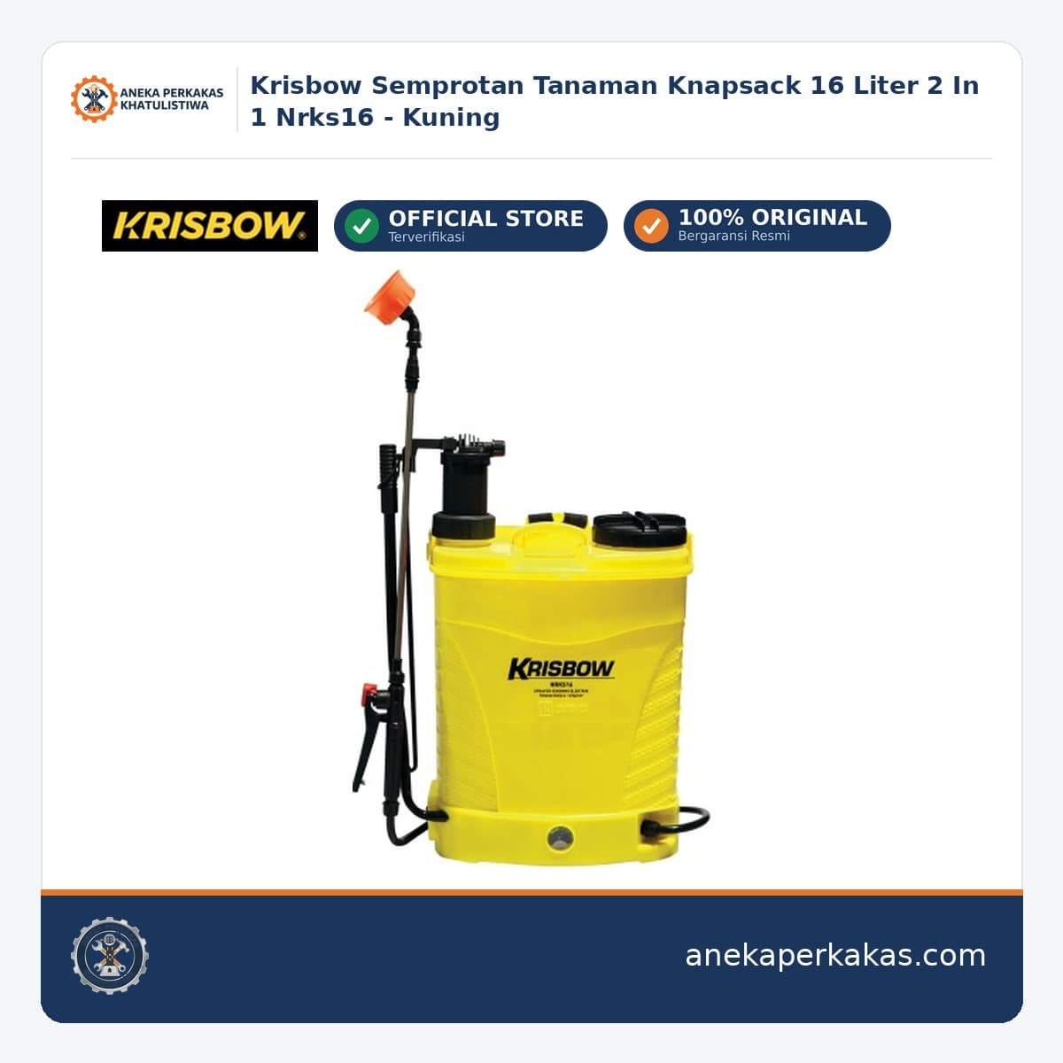 Krisbow Semprotan Tanaman Knapsack 16 Liter 2 In 1 Nrks16 - Kuning