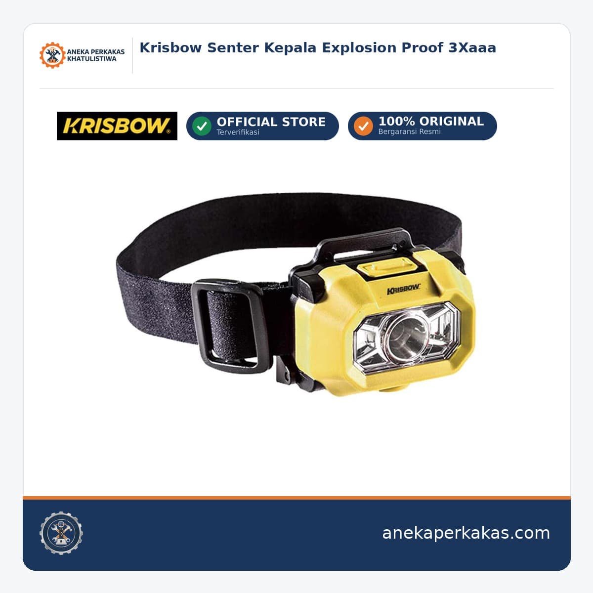 Krisbow Senter Kepala Explosion Proof 3Xaaa