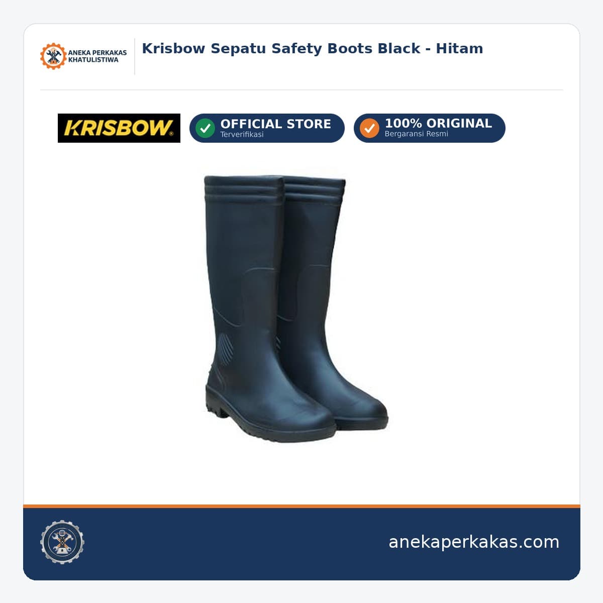 Krisbow Sepatu Safety Boots Black - Hitam